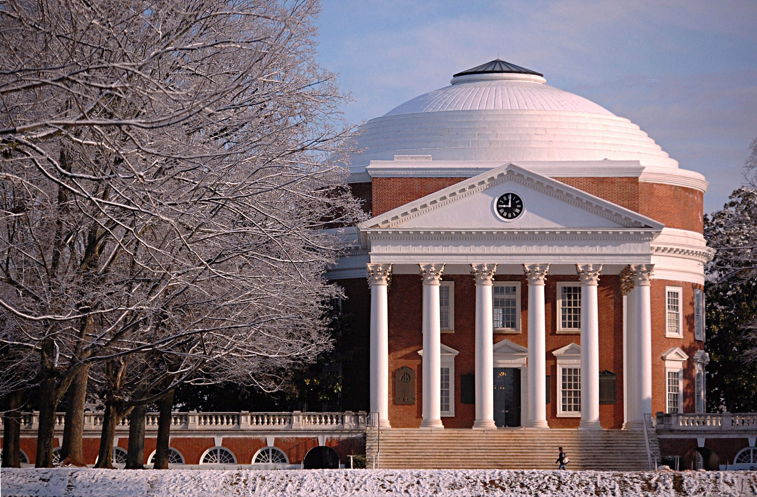 A large building covered in snow.