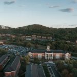 An aerial view of a Lynchburg Virginia campus.